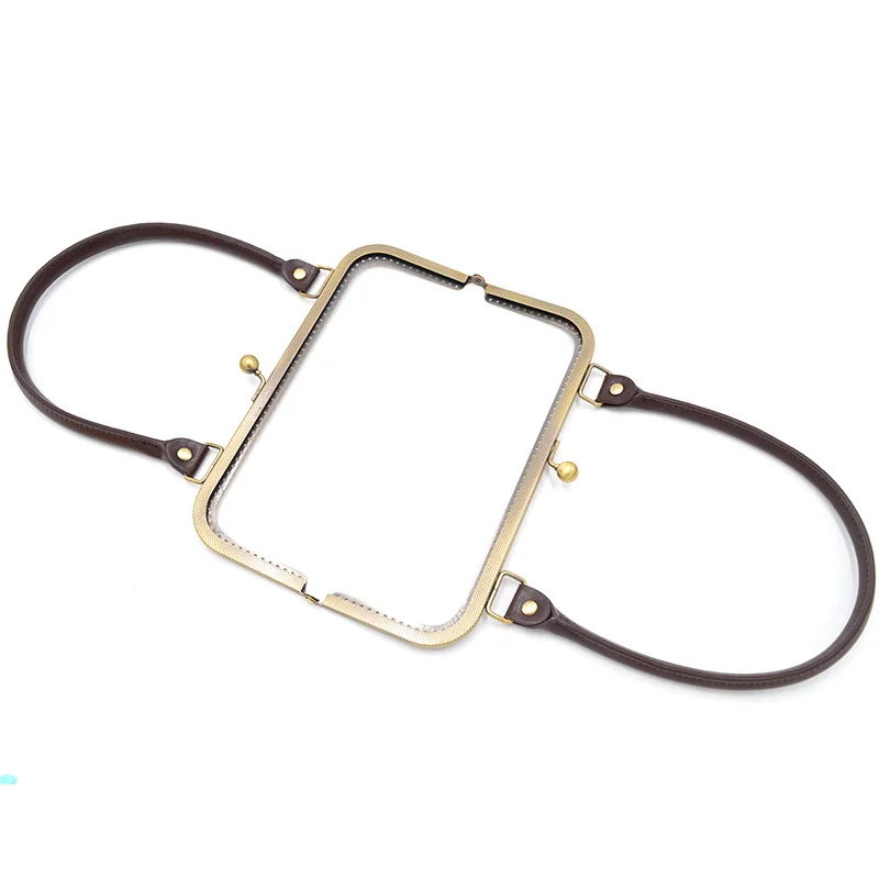 Wallet Closure Metal Wallet Frame Handle Lock Antique Bronze Tone For DIY Making Clutch Handbag PU Handle Accessories 4 Pieces 2