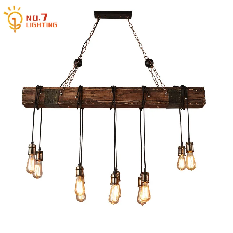 

Американский винтажный деревянный подвесной светильник в стиле ретро с лодкой, светодиодный светильник E27 для ресторана, промышленный подв...