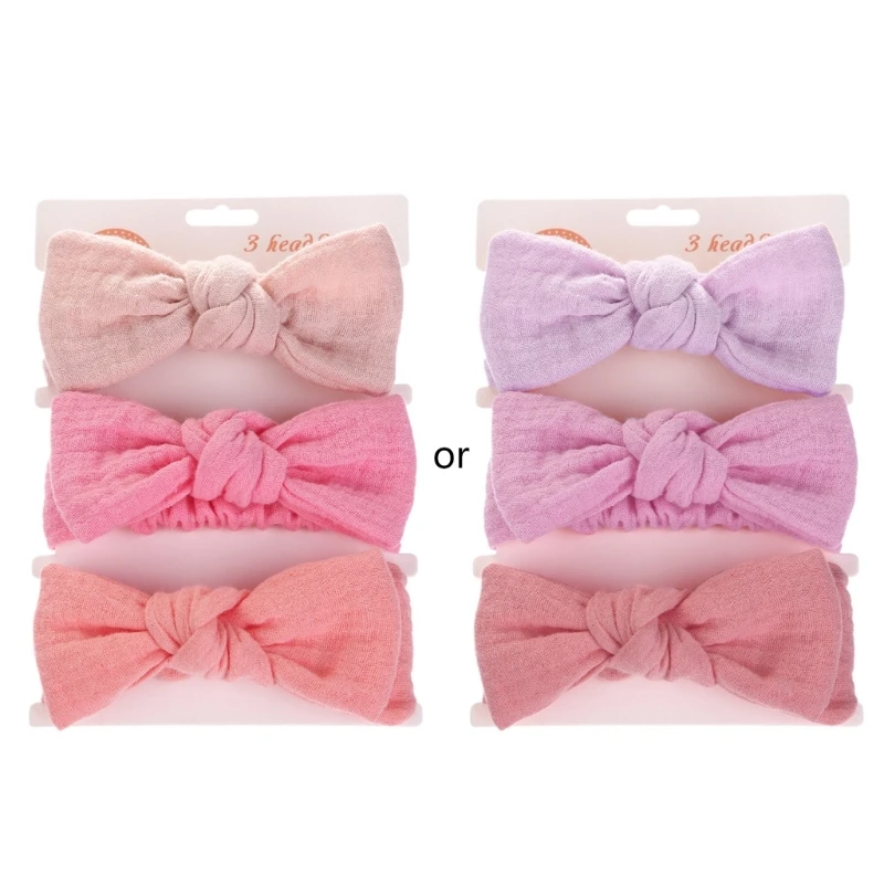 

3pcs Elastic Headbands Bowknot Hair Band Photo Props Accessories for Infant