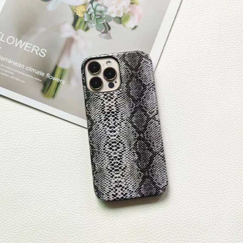 Новый модный кожаный чехол для телефона из кожи питона с замшевой подкладкой