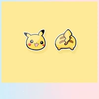 anime pokemon cute pikachu butt stud earrings asymmetric ear clip peripheral ornament