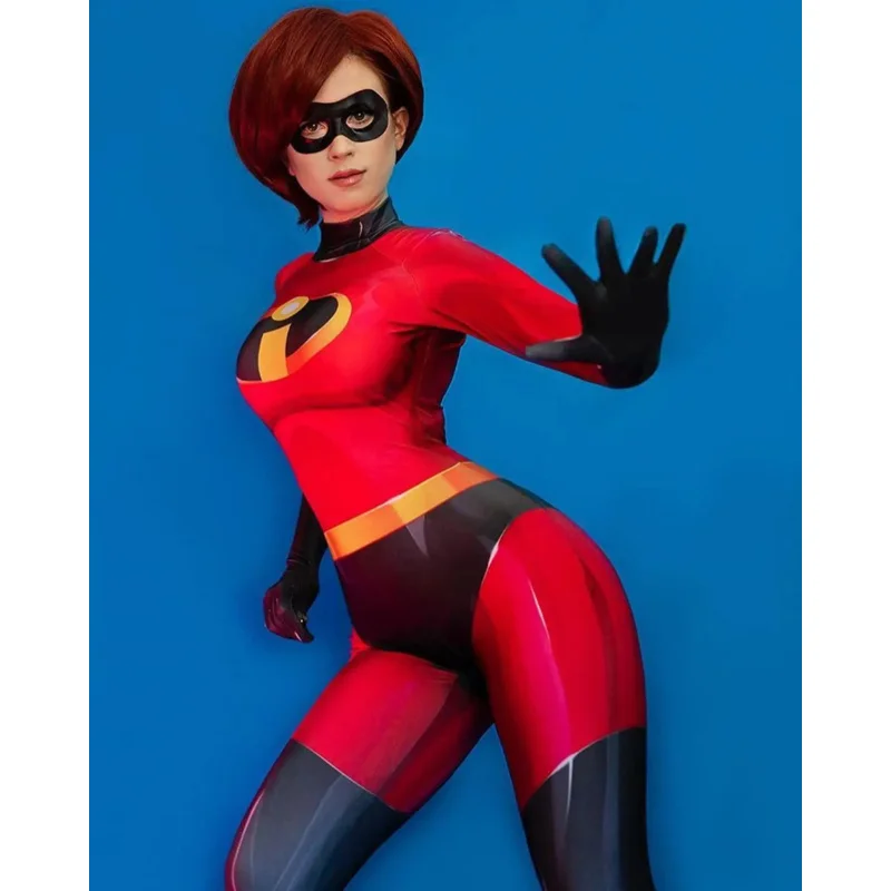 Костюмы для косплея Elastigirl взрослых и детей боди зентай девочек женщин комбинезон