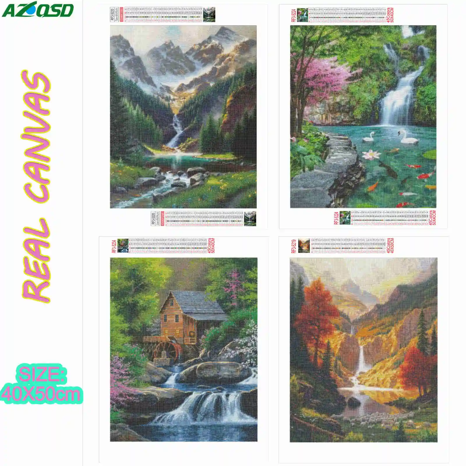 Алмазная живопись AZQSD полноформатная картина Стразы с пейзажем домашний декор