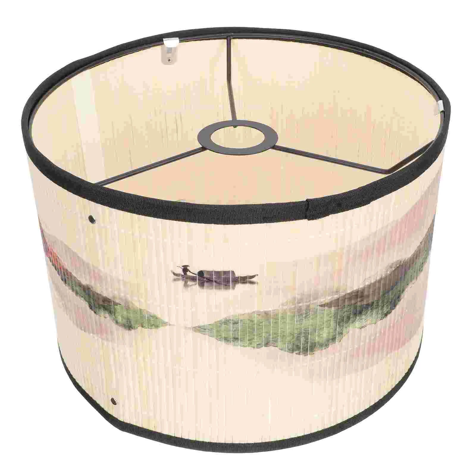 

Printing Lamp Dust Cover Bamboo Chandelier Wall Lamp Cover Decor Home Lampshade