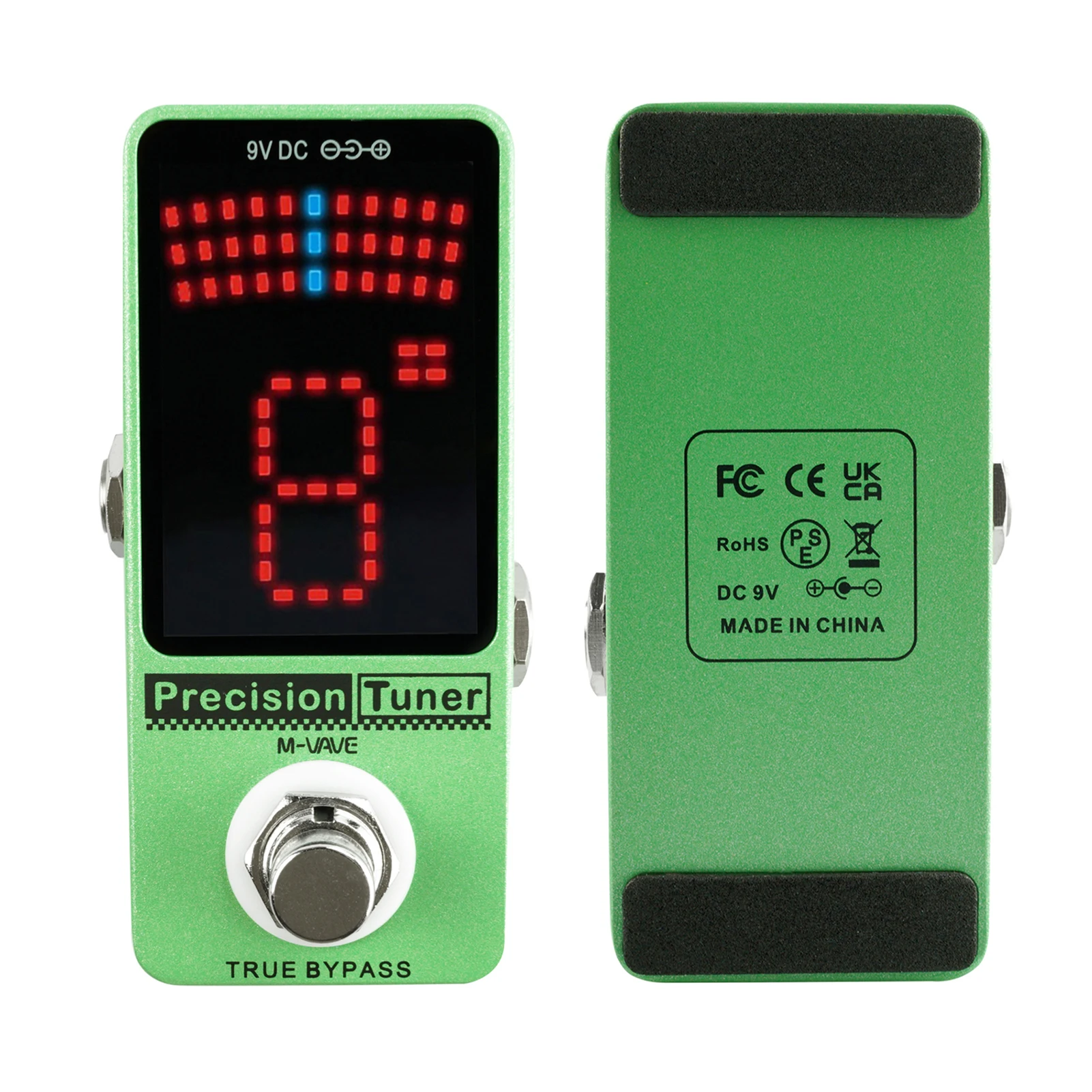 Фото M-VAVE Precision педаль тюнера дисплей с реальным байпасом для хроматической гитары, бас, электрической гитары светодиодный №5