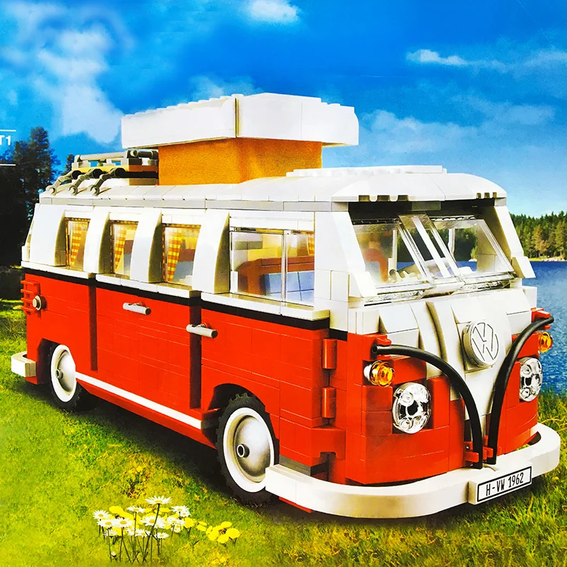 

1354PCS Creator VW Volkswagen T1 Camper Bricks Van Car Bluding Blocks Compatible Technic Ideas Bus 10220 DIY Toys Christmas Gift