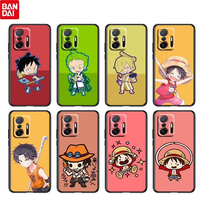 

One Piece Cartoon Mini For Xiaomi Mi 12 11 11T 10 10T Ultra Pro Lite Note 10 5G Silicone Soft Black Phone Case Funda Coque Cover