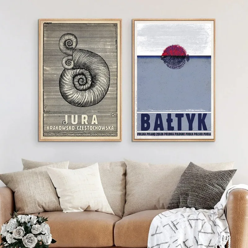 Винтажные постеры для женщин с изображением польского города гор моря и животных