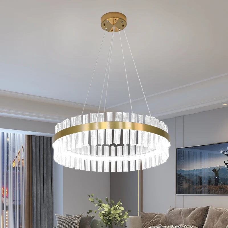 Pаспродажа Современные хрустальные люстры светодиодный Люстра, Хрустальная круглая Подвесная лампа для гостиной, Потолочная люстра светильник для ст... Скидка Современные хрустальные люстры светодиодный Люстра, Хрустальная круглая Подвесная лампа для гостиной, Потолочная люстра светильник для ст...