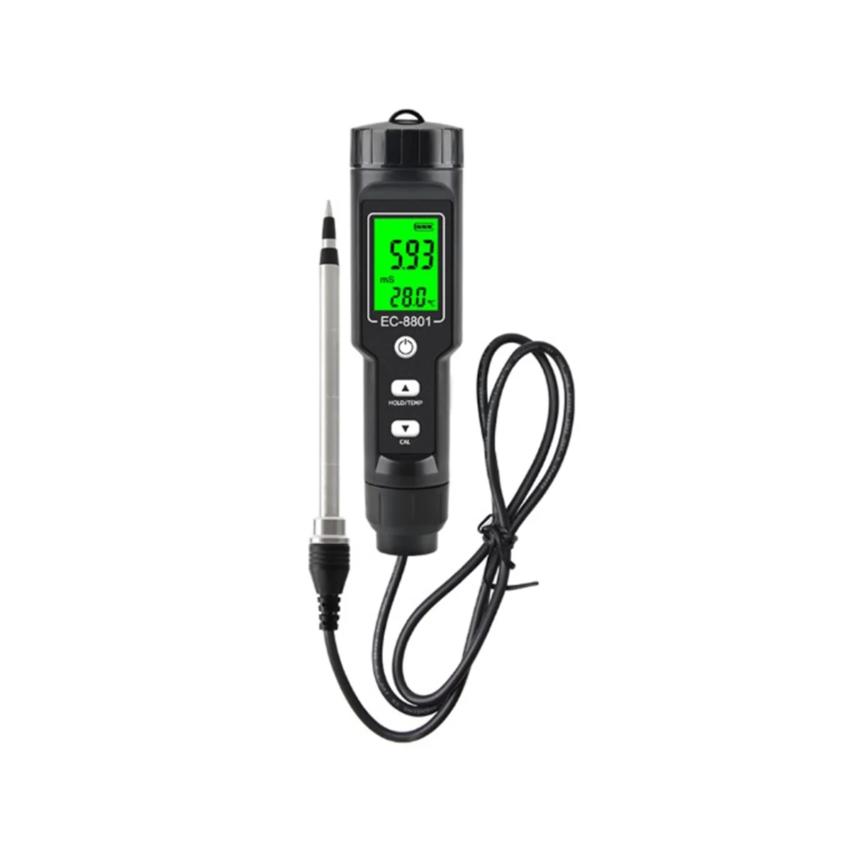 

Digital EC/Temp Soil Tester 0.00-10.00MS/Cm Conductivity Meter Waterproof Sensor Analyzer for Planting Garden Outdoor
