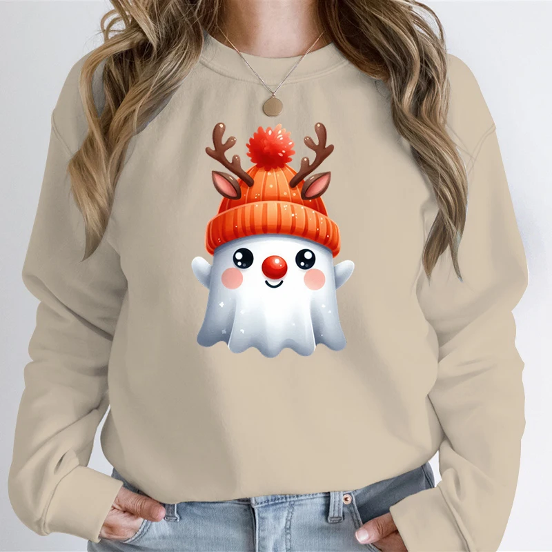 Худи с мультяшным призраком на Хэллоуин Женский Классический пуловер кий The Boo