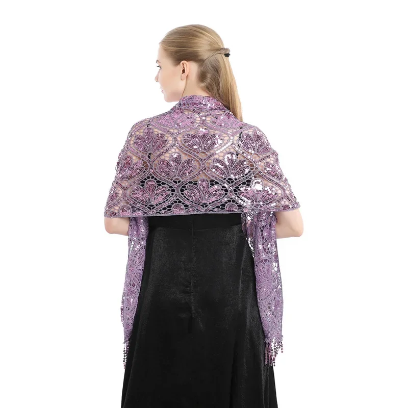 Элегантная накидка с кисточками в европейском и американском стиле вечернее