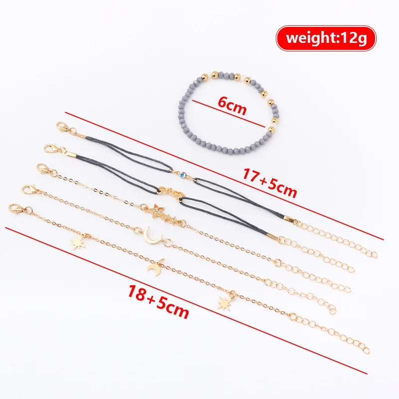 Серый браслет на руку из бисера набор шести предметов Pandora оригинальная