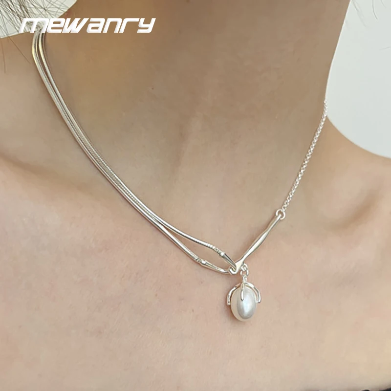 

Жемчужное ожерелье с подвеской на свитер для женщин пары Новая Мода простая двухслойная змеиная цепочка на день рождения вечерние ювелирные изделия