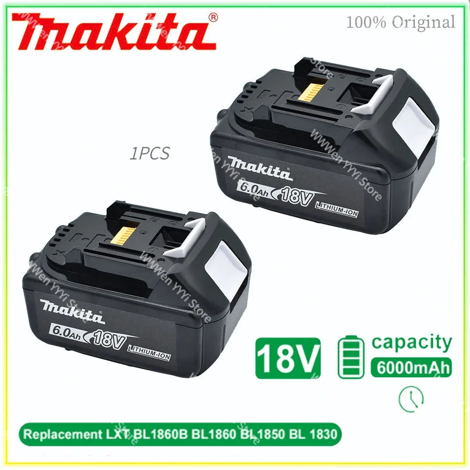 

Makita оригинальный 18 в 6000 мАч литий-ионный перезаряжаемый аккумулятор 18 в сверло сменные батареи BL1860 BL1830 BL1850 BL1860B BL1840