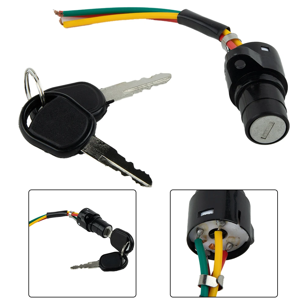 

1PC Motorcycle Ignition Barrel Key Switch 3 Wire Universal On/Off Car Silver Metal Motorcycle Electrical Switch Accessories