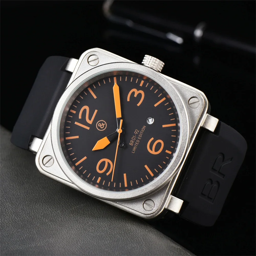 

Мужские механические часы Bell & Ross с большим циферблатом, 46 мм