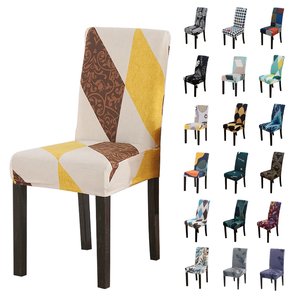 

1/2/4/6Pcs Printing Elastic Chair Cover Stretch Spandex Washable Slipcovers for Wedding Dining Room Chair Slipcover Funda Silla