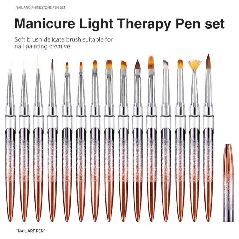 

Line Painting Brushes Rose Gold Diamond Gradient Pattern Rose Gold Crystal Acrylic Pattern Rose Gold Nail Art Brush Pattern