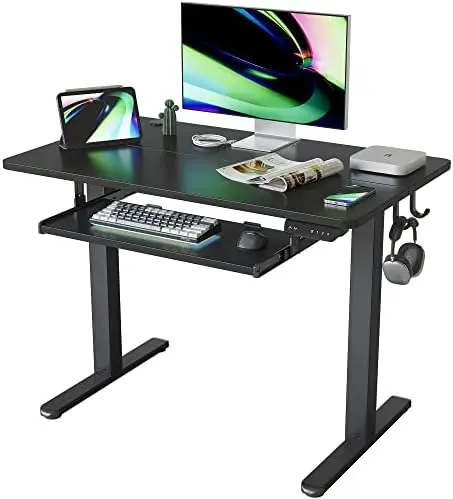 

Большой Регулируемый стоячий стол с подносом для клавиатуры, 55x24 дюйма, сидячий стол с разделительной доской, белая рамка/искусство