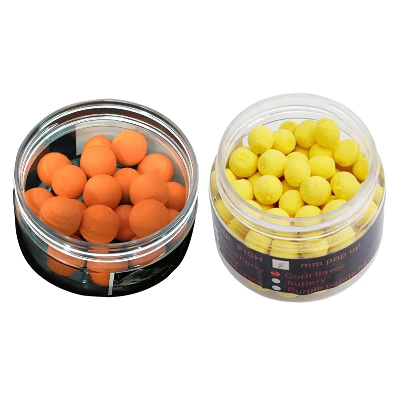 

2 Box Smell -Up Fishing Lure Boilies Floating Carp Baits Soluble In Water 14Mm, 1 Box Orange-Tangerine & 1 Box Yellow-Corn