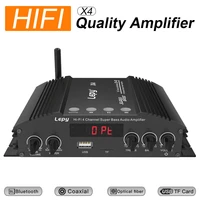 audio bluetooth 4 channel sound power stereo amplifier mini hifi digital amp for speakers treble bass