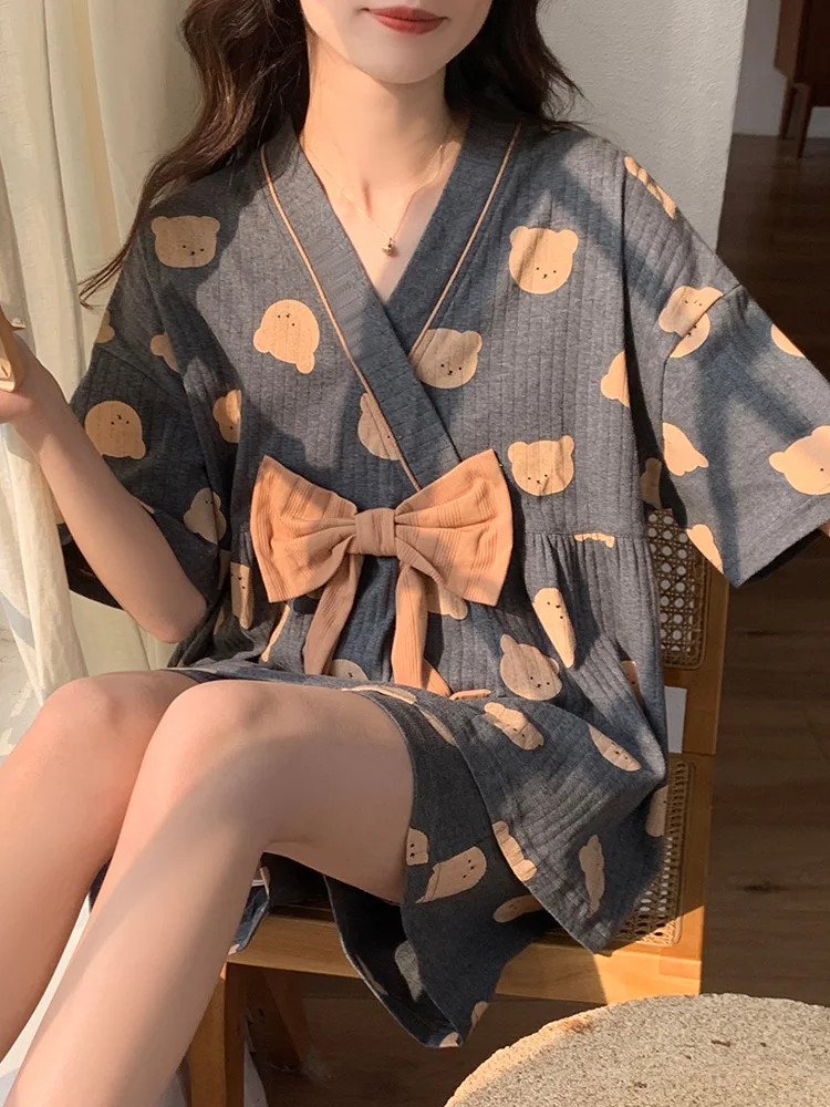 Пижама с нагрудной подушечкой для ночного сна женская летняя хлопковая одежда