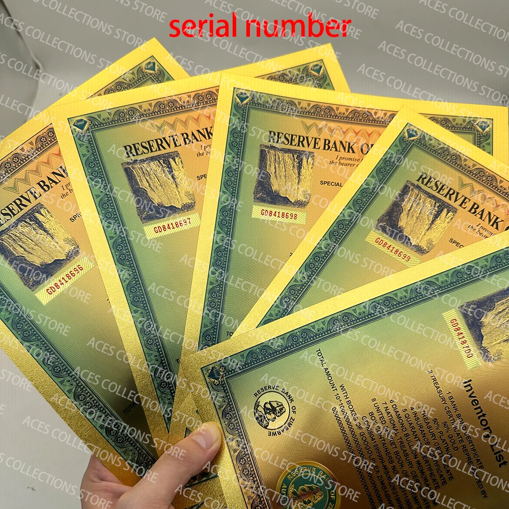 Зимбабве Googolplex контейнеры золотые банкноты 2008 лет Африка UNC Банкноты сертификат