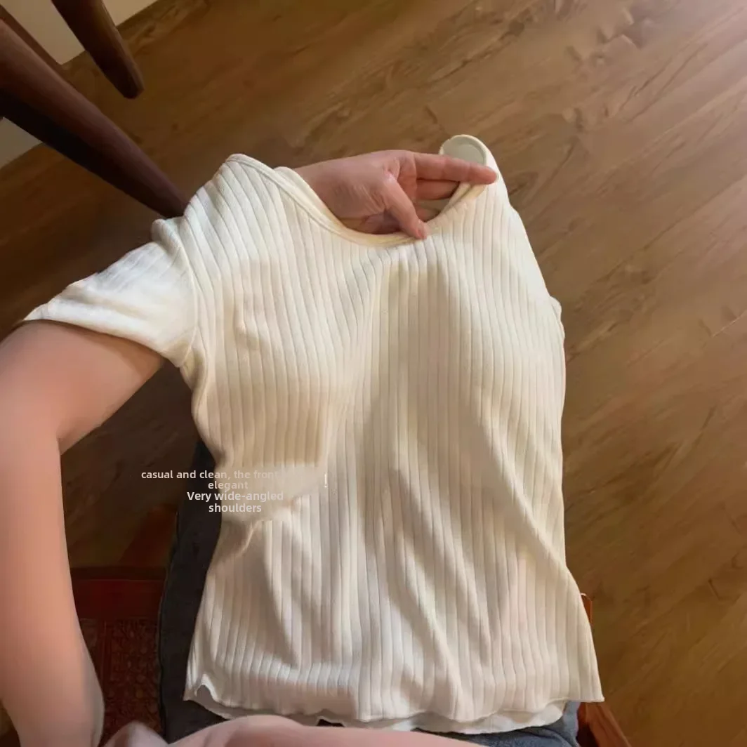 Женская летняя облегающая футболка с коротким рукавом милая острая укороченная