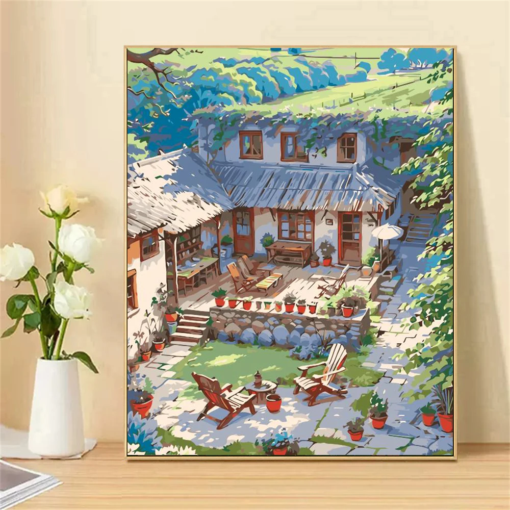 Набор для рисования по номерам на холсте взрослых ферма двор сделай сам Прямая