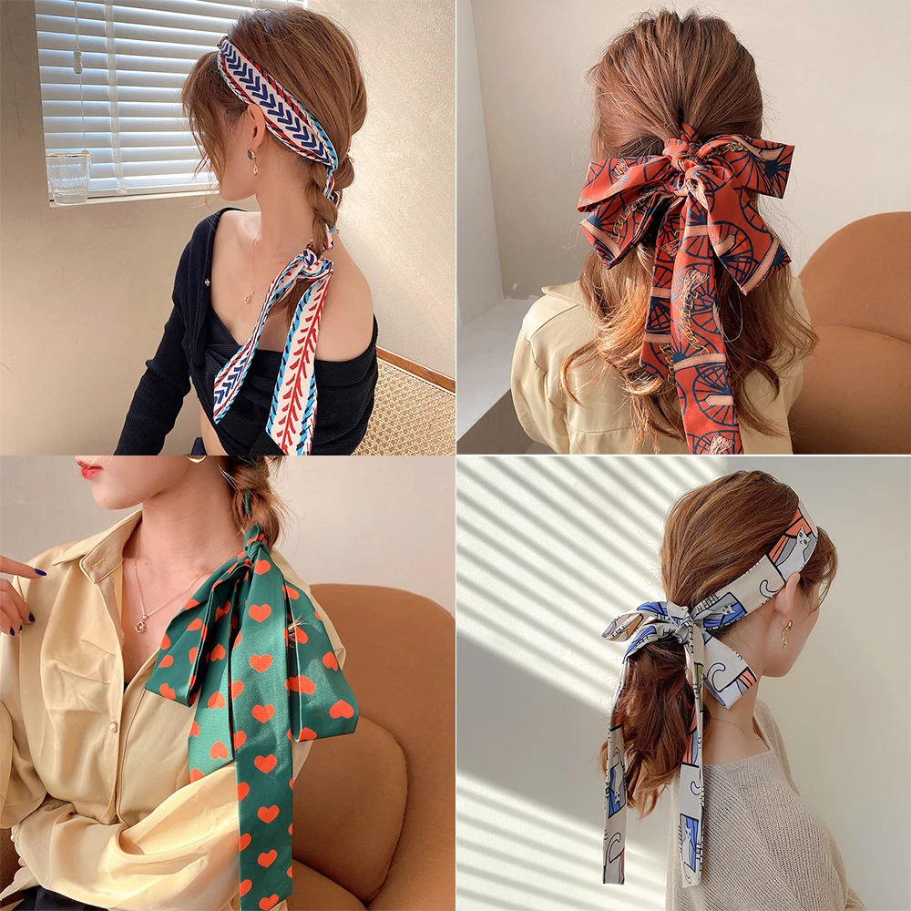 

INS Cute Cat Heart Hair Band for Women Bow Long Hair Ribbon Hair Rope Scarf Vintage Hair Tie Bag Strip Japanese Hair Accessories