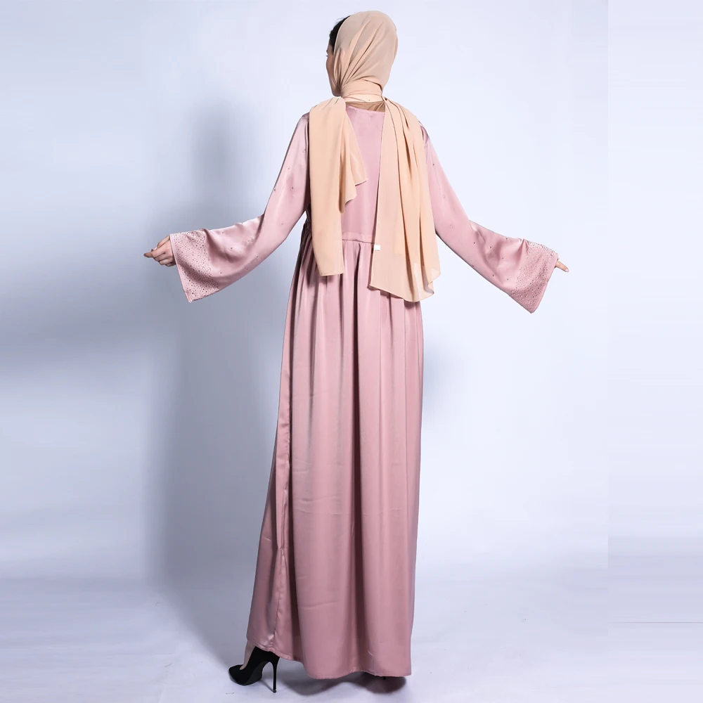 Open Kimono Long Flowy Loose Abaya Dress Casual Open Front Cardigans Dubai Turkish Style Cover Ups Muslim Outwear