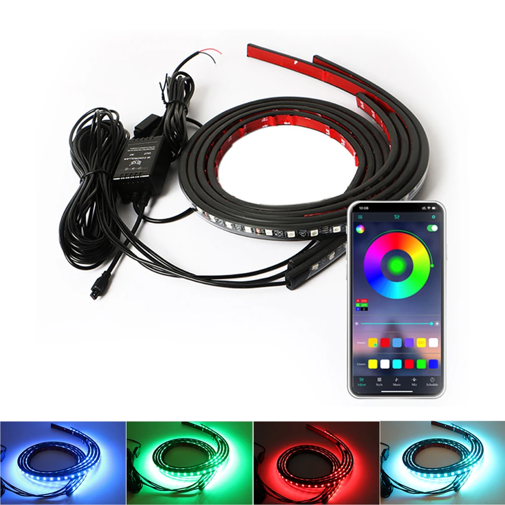

Car Flexible Underglow Strip Light LED Underbody APP Control RGB Neon Lights Dream Color Auto Decorative Ambient Atmosphere Lamp