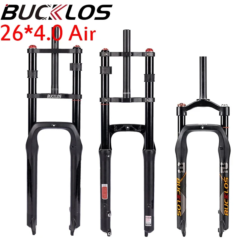 

BUCKLOS 26*4.0 Bike Fork Air Suspension Bicycle Fat Fork Aluminum Alloy Snow Beach MTB Bicycle Fork for 4.0 Bike Tire Bike Part