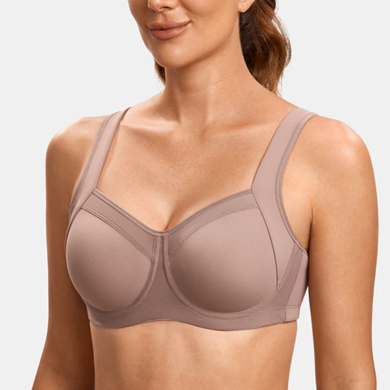 High Impact Sports Bra for Women Full Coverage Non Padded Underwire Female Exercise Running Bra Sportwear 34 36 38 40 C D DD E F
