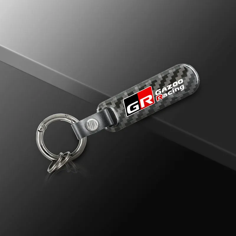 

Брелок для ключей Автомобильный из углеродного волокна, держатель для Toyota GR Sport Gazoo Racing Rav4 Corolla Prius Yaris, аксессуары