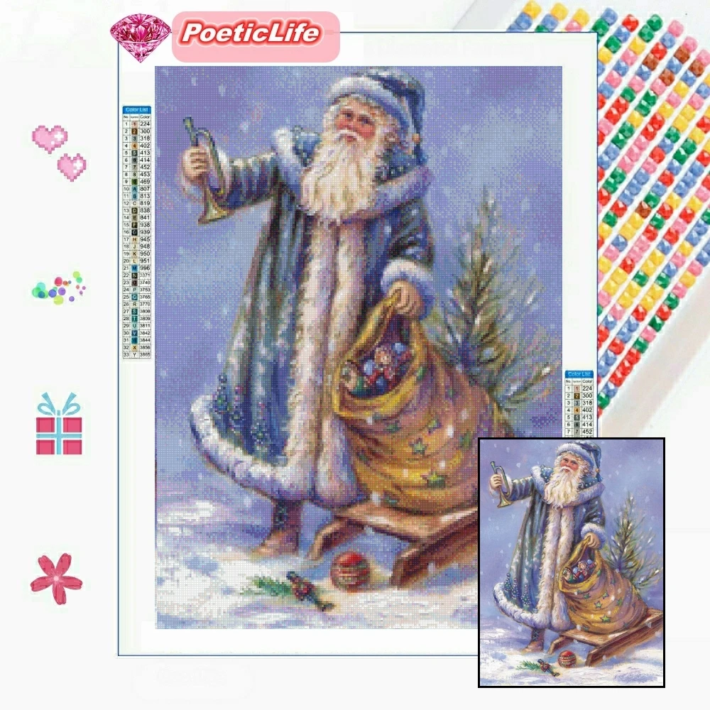 

Christmas Grandpa Diamond Painting Fantasy Snow Scenery Cross Stitch Kits Embroidery Rhinestones 5D DIY Art Home Decor Gift