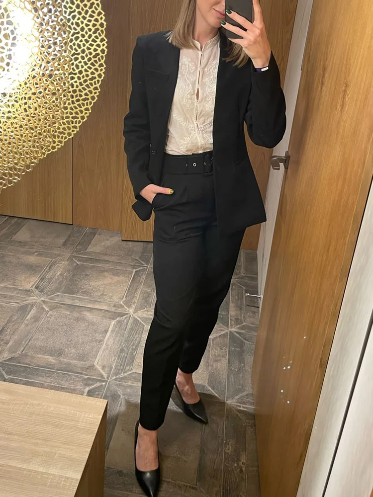 Icclek Women's Blazers Office Ladies Jackets Elegant Coats Female Long Sleeves Tops Femme Streetwear Skinny Mujer Outerwear