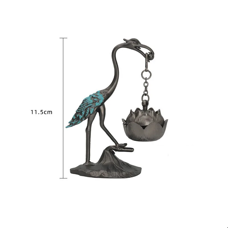 

Черная подвесная курильница-журавль из металла