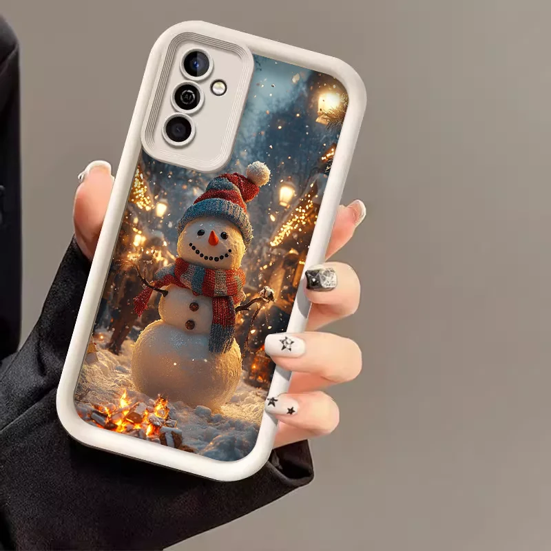 Зимний рождественский чехол для телефона с милым узором снеговика для Samsung Galaxy S25 S24 FE S23 S22 S21 Plus Note 20 Ultra 5G Soft Cover Y2K (art.: 3920d160c8a3c) - 3920d160c8a3c