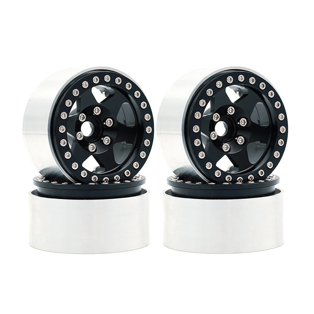 

4PCS Metal Beadlock 1.9 Wheel Hub Wheel Rim for 1/10 RC Crawler Car Axial SCX10 90046 AXI03007 Traxxas TRX4 RC4WD D90 6