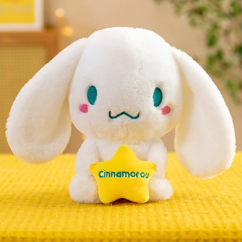 

23 см Sanrio аниме Cinnamoroll плюшевая кукла, милая мягкая набивная животная, Портативная сумка через плечо, плюшевая Успокаивающая, подарок на день ...