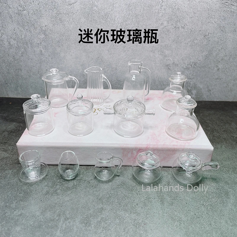 Стеклянная мини-бутылка для кукольного домика чайная чашка чайник супа кастрюля