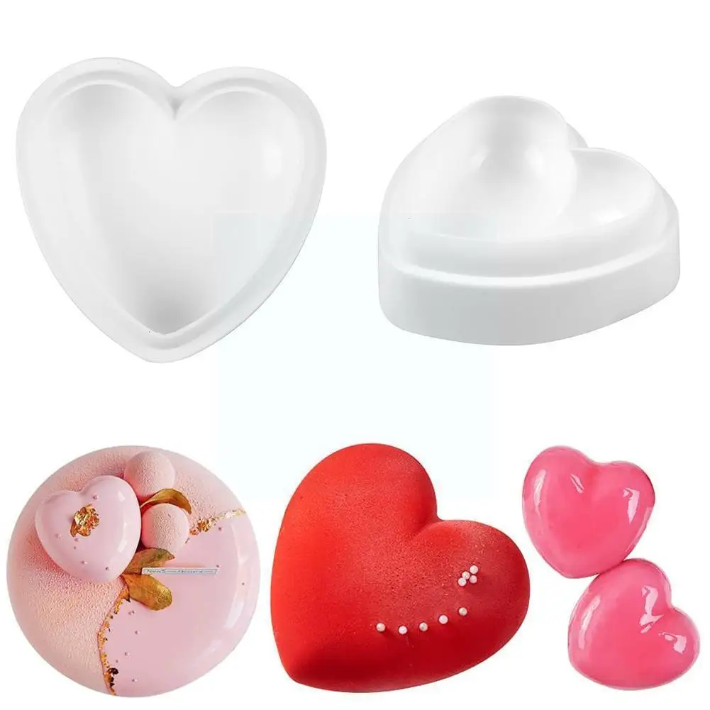 

Silicone Cake Mold Nonstick Heat Resistant Reusable Baking Bakeware Heart Christmas DIY Mousse Birthday Tools Mould Tray D9I0