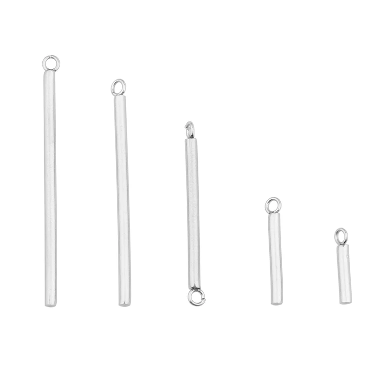 

100pcs Stainless Steel Cylindrical Stick Earrings Accessories Handmade DIY Charm For Necklace Pendants Jewelry Making Wholesale