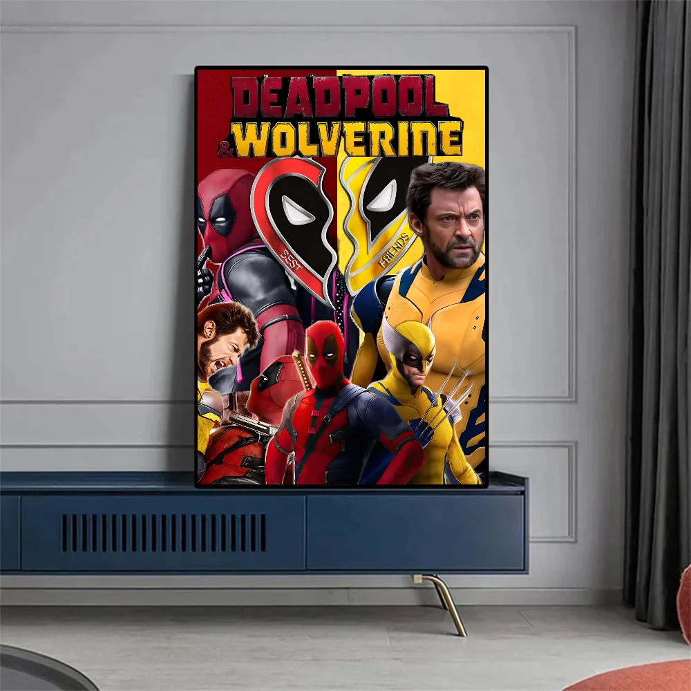 Anime D-Deadpool-and W-Wolverine Poster Self-adhesive Art Waterproof Paper Sticker Coffee House Bar Room Wall Decor