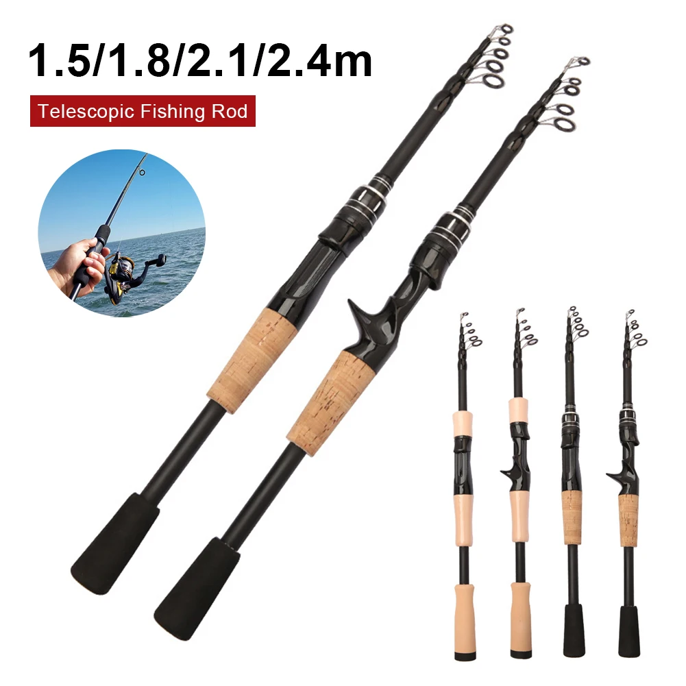 

Portable Spinning Rod Telescopic Fishing Rod 1.5/1.8/2.1/2.4m Spinning Casting Rod Carp Fishing Freshwater Saltwater Accessories