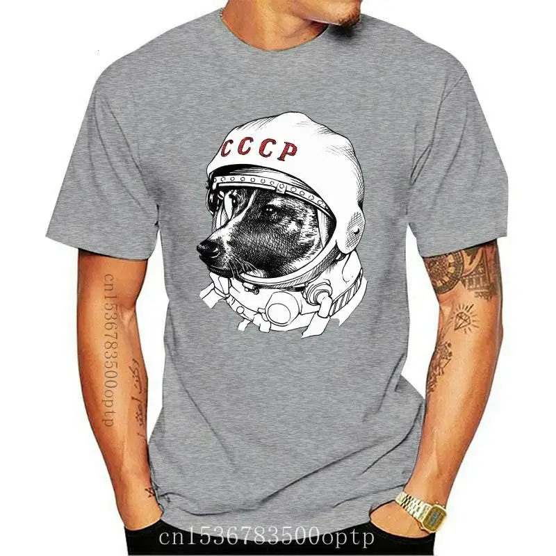 

New Astronaut Cccp Cosmonaut Dog T-SHIRT Laika Soviet retro tee adults kids size T41