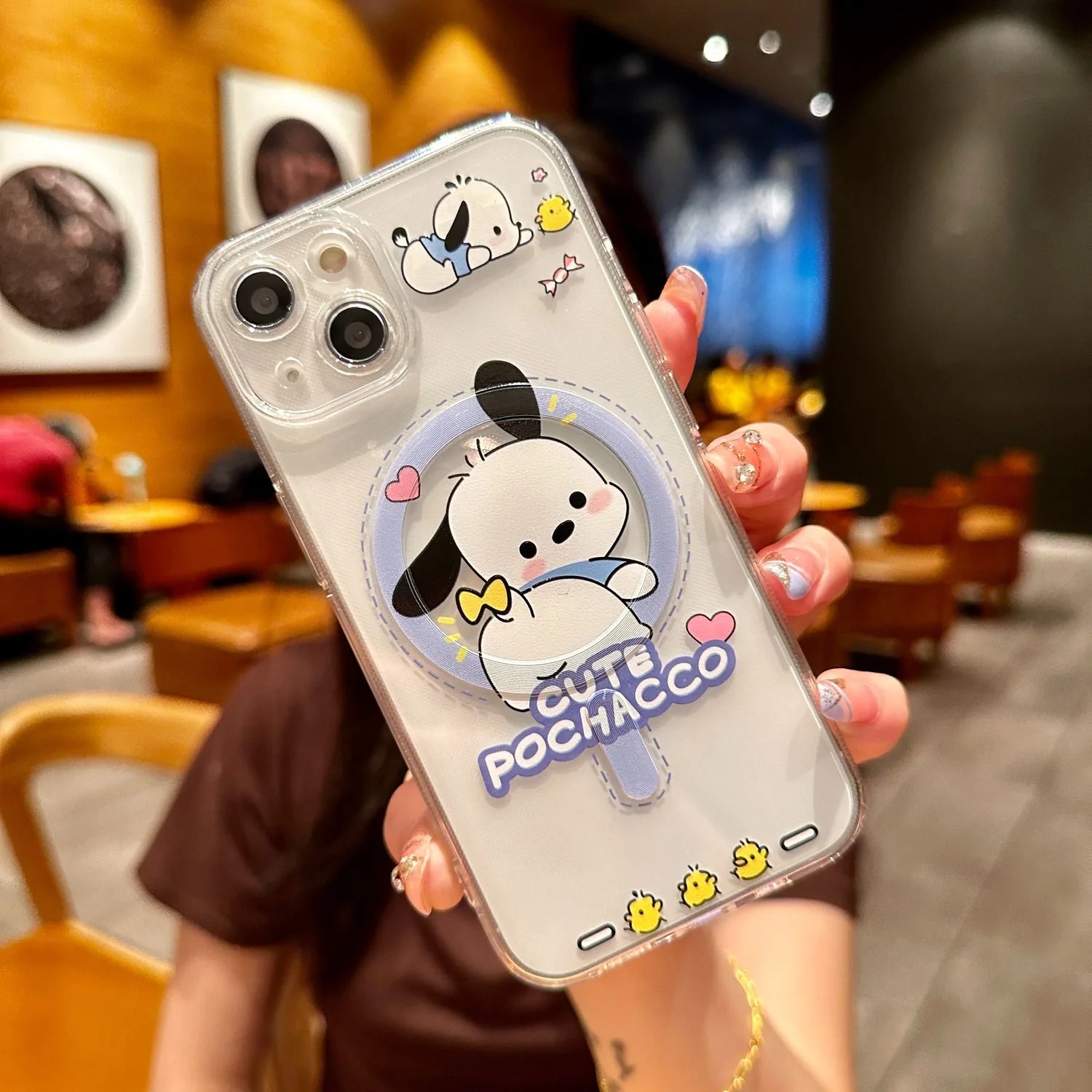 Kawaii Sanrios Cinnamorolls Magsafe Magnetic Phone Case for Samsung Galaxy S24 S23 S22 S21 S20 FE Plus Ultra 5G Soft Clear Tpu