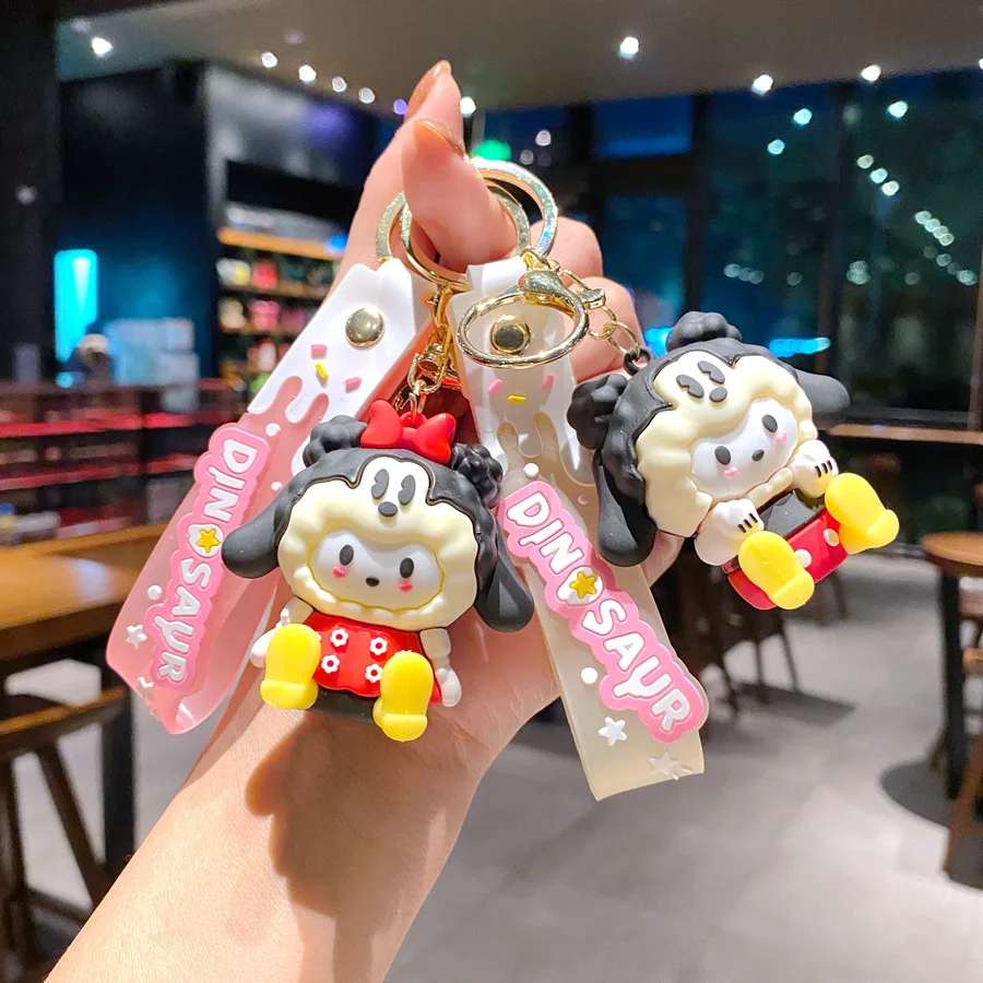 Силиконовый брелок Sanrio Kuromi модный 3D-брелок в стиле панк для рюкзака подвесные